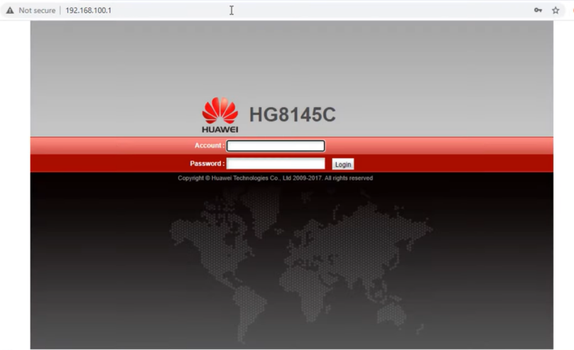Huawei HG8245A 192.168.100.1 : Default Login Information and Manuals