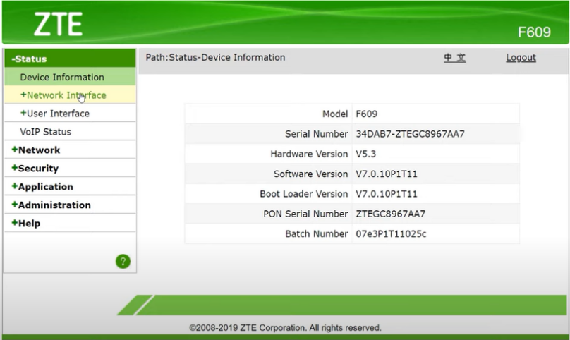 Login to ZTE Routers